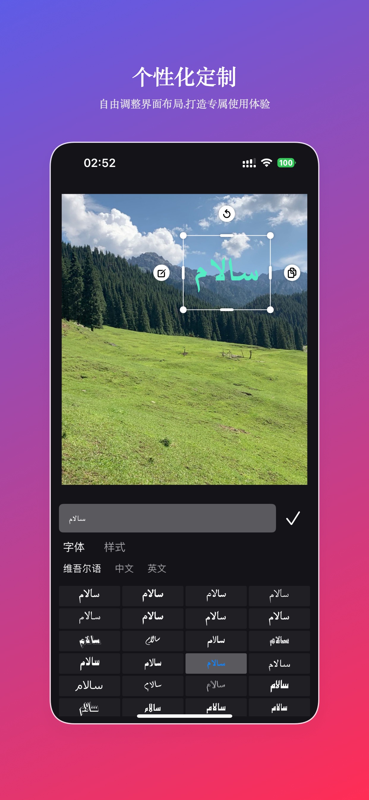 个性化定制